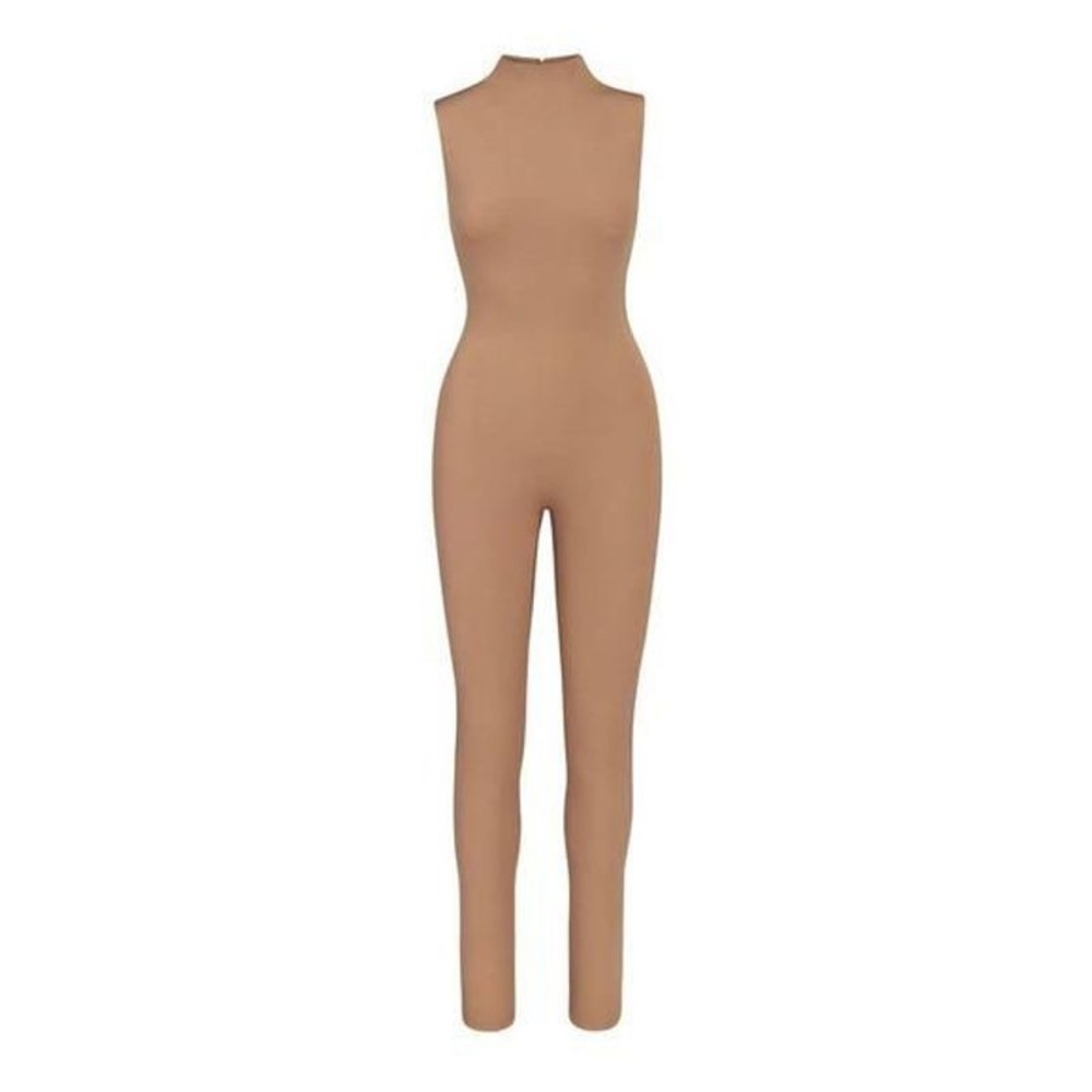 SKIMS Sleeveless Mock Neck Nude Jumpsuit